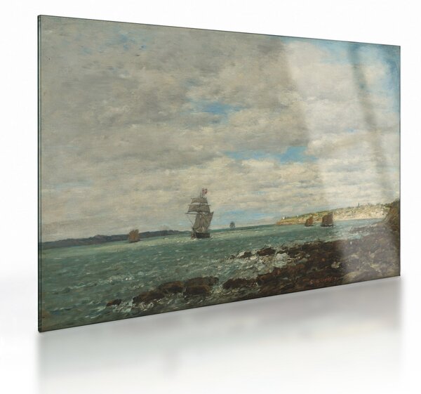 Obraz na szkle - Eugène Boudin, Coast of Brittany, reprodukcje (70x50 cm)