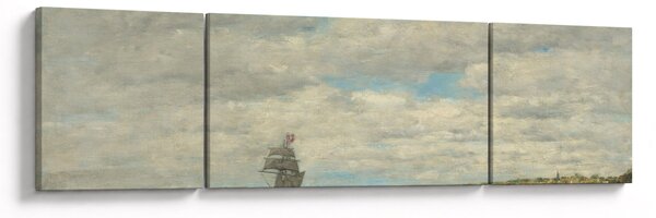 Obraz - Eugène Boudin, Coast of Brittany, reprodukcje (170x50 cm)