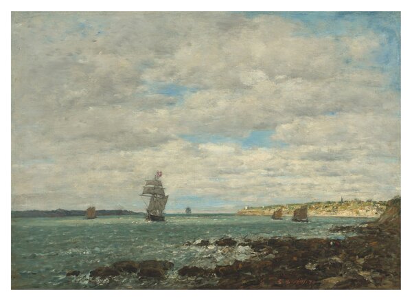 Obraz na szkle - Eugène Boudin, Coast of Brittany, reprodukcje (70x50 cm)