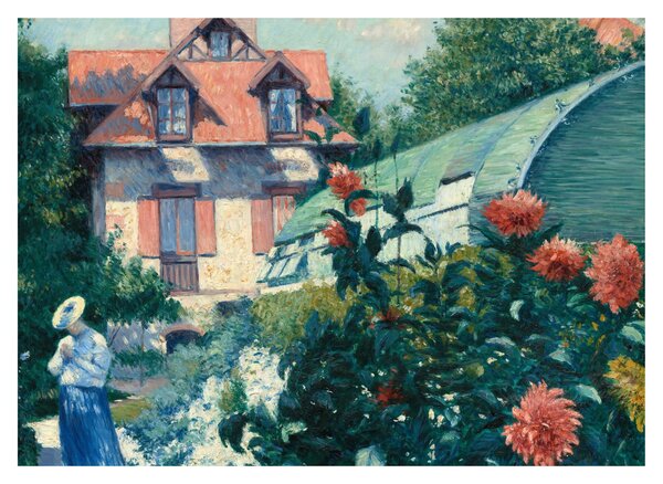 Obraz - Gustave Caillebotte, Dahlias, Garden at Petit Gennevilliers, reprodukcje (70x50 cm)
