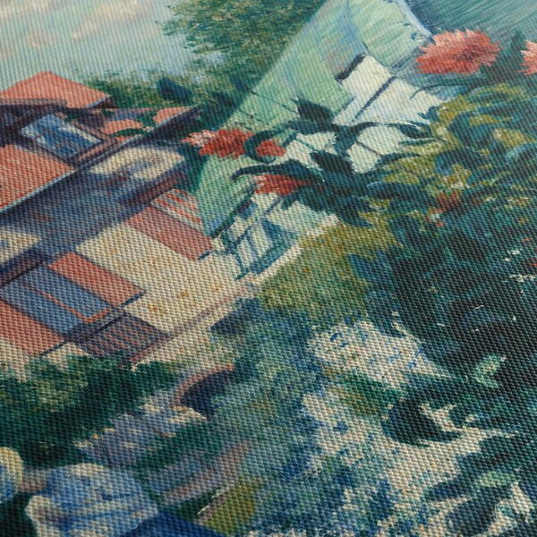 Obraz - Gustave Caillebotte, Dahlias, Garden at Petit Gennevilliers, reprodukcje (z zegarem) (90x30 cm)