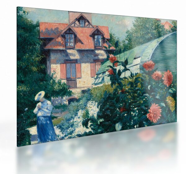 Obraz na szkle - Gustave Caillebotte, Dahlias, Garden at Petit Gennevilliers, reprodukcje (70x50 cm)