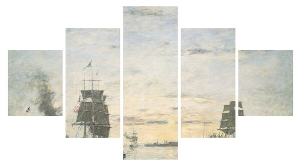 Obraz - Eugène Boudin, Entrance to the Harbor, Le Havre, reprodukcje (125x70 cm)