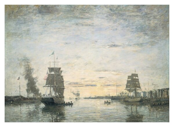 Obraz na szkle - Eugène Boudin, Entrance to the Harbor, Le Havre, reprodukcje (70x50 cm)