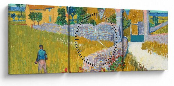 Obraz - Vincent van Gogh, Farmhouse in Provence, reprodukcje (z zegarem) (90x30 cm)