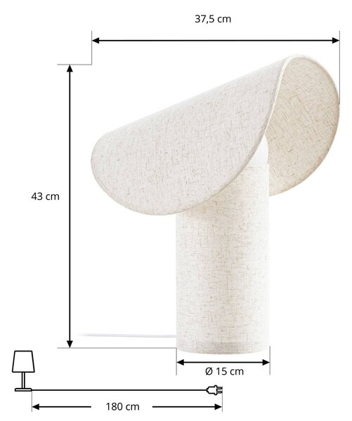 Lampa stołowa Tamani Lucande, możliwość ściemniania, kremowy / amber, salon / jadalnia, tkanina / materiał / jedwab, design