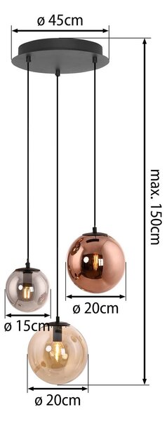 JUST LIGHT. GmbH Lampa wisząca Shiny, możliwość ściemniania, multikolor, salon / jadalnia, szkło