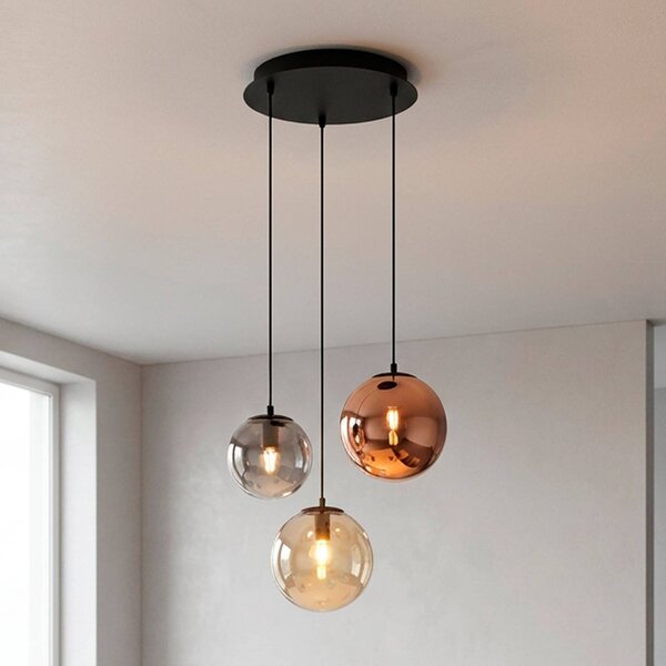JUST LIGHT. GmbH Lampa wisząca Shiny, możliwość ściemniania, multikolor, salon / jadalnia, szkło
