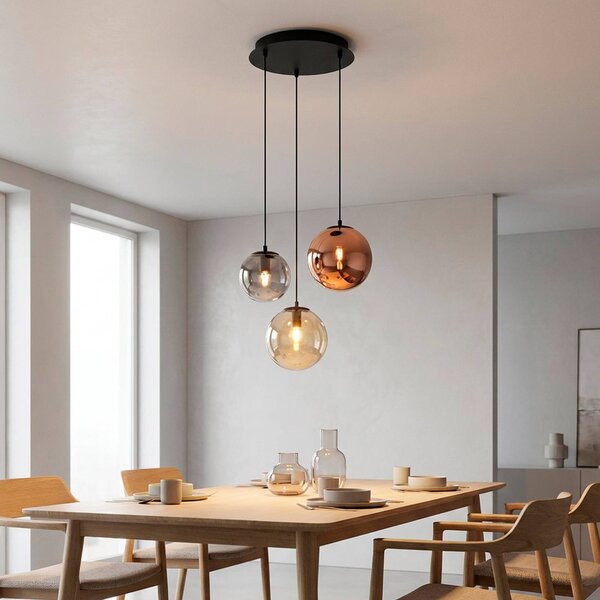 JUST LIGHT. GmbH Lampa wisząca Shiny, możliwość ściemniania, multikolor, salon / jadalnia, szkło
