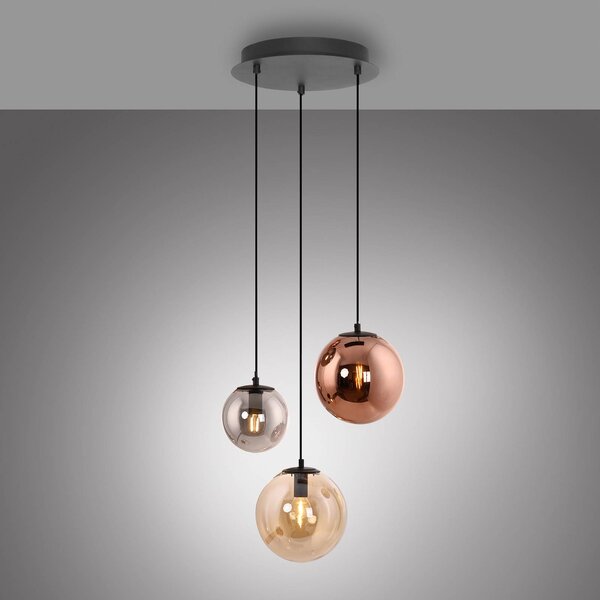 JUST LIGHT. GmbH Lampa wisząca Shiny, możliwość ściemniania, multikolor, salon / jadalnia, szkło