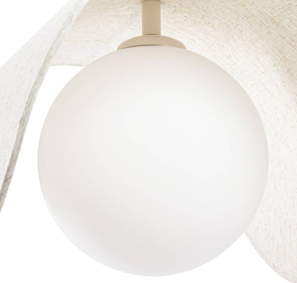 Lampa łukowa - lampa stojąca Tamani Lucande, możliwość ściemniania, kremowy / amber, salon / jadalnia, tkanina / materiał / jedwab, design