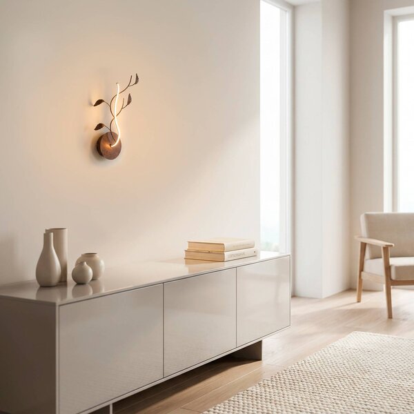 JUST LIGHT. GmbH Kinkiet Aurelia, brązowy / rdzawy, salon / jadalnia, metal, florentyński