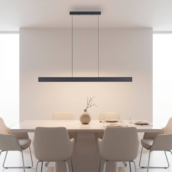 JUST LIGHT. GmbH Lampa wisząca Adina, czarny, salon / jadalnia, aluminium, nowoczesny