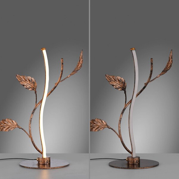 JUST LIGHT. GmbH Lampa stołowa Aurelia, możliwość ściemniania, brązowy / rdzawy, salon / jadalnia, metal, florentyński