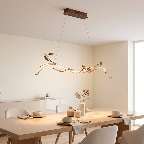 JUST LIGHT. GmbH Lampa wisząca Aurelia, możliwość ściemniania, brązowy / rdzawy, salon / jadalnia, metal, florentyński