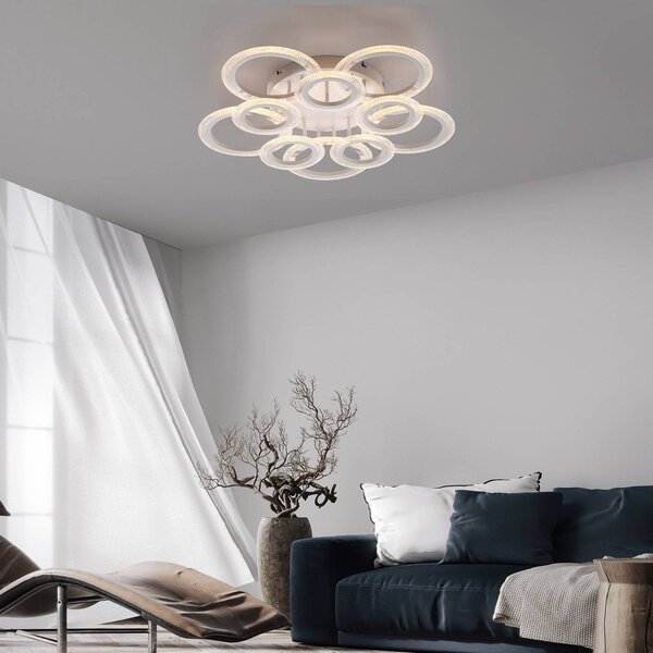 JUST LIGHT. GmbH Lampa sufitowa Crystallo, biały / opal, salon / jadalnia, metal, nowoczesny