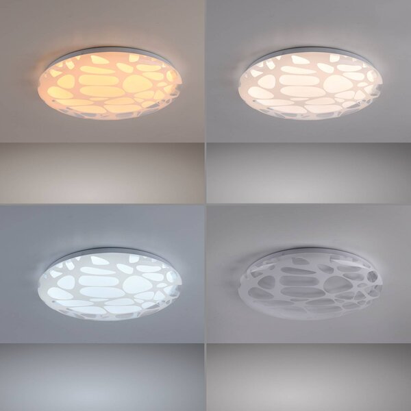 JUST LIGHT. GmbH Lampa sufitowa Art Plafo, możliwość ściemniania, biały / opal, salon / jadalnia, metal, nowoczesny