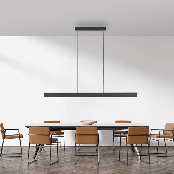 JUST LIGHT. GmbH Lampa wisząca Adina, czarny, salon / jadalnia, aluminium, nowoczesny