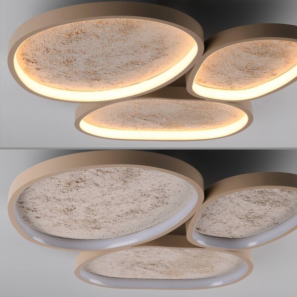 JUST LIGHT. GmbH Lampa sufitowa Moonbraker, możliwość ściemniania, brązowy / rdzawy, salon / jadalnia, aluminium, nowoczesny