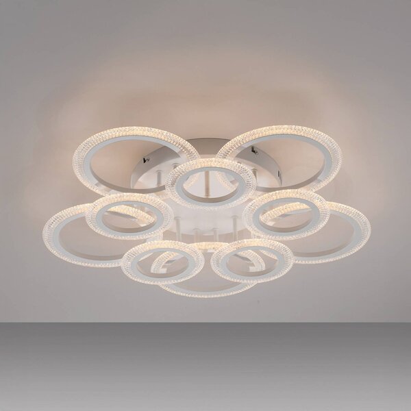 JUST LIGHT. GmbH Lampa sufitowa Crystallo, biały / opal, salon / jadalnia, metal, nowoczesny