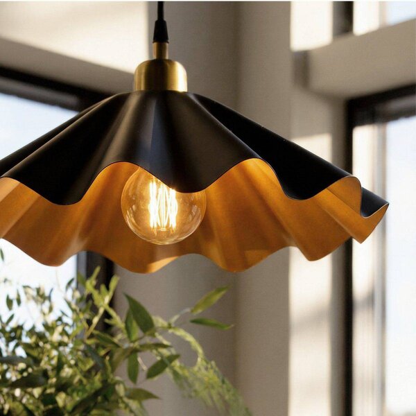 PR Home Lampa wisząca Aira, możliwość ściemniania, czarny, salon / jadalnia, metal, vintage