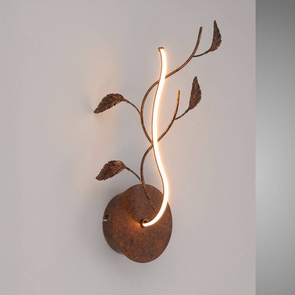 JUST LIGHT. GmbH Kinkiet Aurelia, brązowy / rdzawy, salon / jadalnia, metal, florentyński