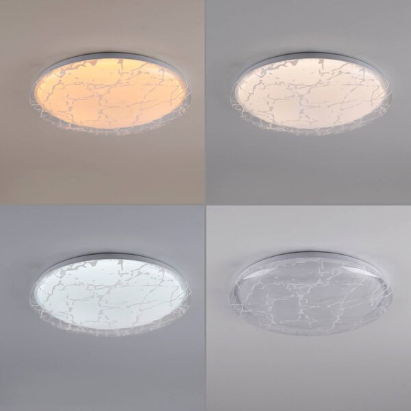 JUST LIGHT. GmbH Lampa sufitowa Art Plafo, możliwość ściemniania, biały / opal, salon / jadalnia, metal, nowoczesny