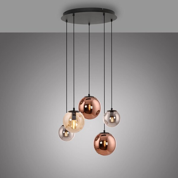 JUST LIGHT. GmbH Lampa wisząca Shiny, możliwość ściemniania, multikolor, salon / jadalnia, szkło