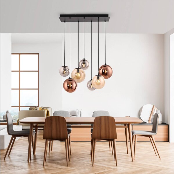 JUST LIGHT. GmbH Lampa wisząca Shiny, możliwość ściemniania, multikolor, salon / jadalnia, szkło