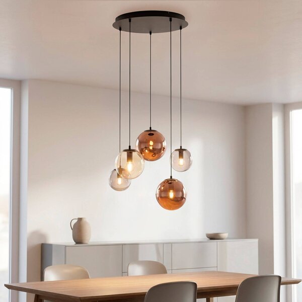 JUST LIGHT. GmbH Lampa wisząca Shiny, możliwość ściemniania, multikolor, salon / jadalnia, szkło