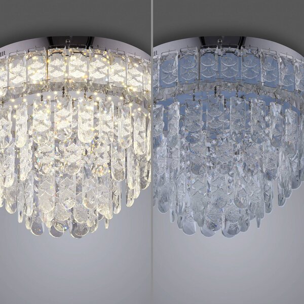 JUST LIGHT. GmbH Lampa sufitowa Kulunka, chromowy / srebrny, salon / jadalnia, stal szlachetna