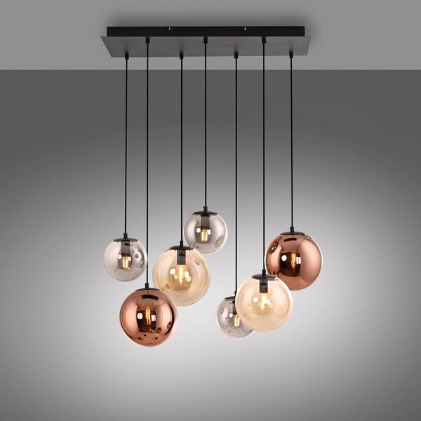JUST LIGHT. GmbH Lampa wisząca Shiny, możliwość ściemniania, multikolor, salon / jadalnia, szkło