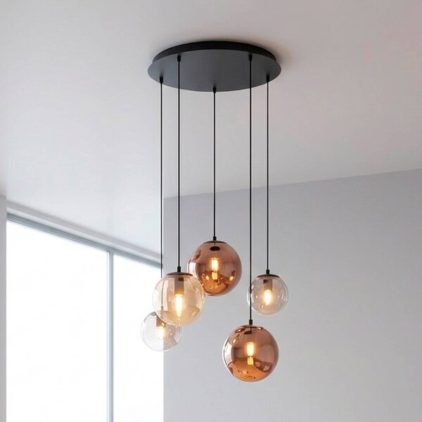 JUST LIGHT. GmbH Lampa wisząca Shiny, możliwość ściemniania, multikolor, salon / jadalnia, szkło