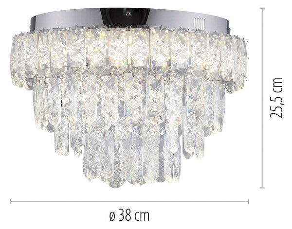 JUST LIGHT. GmbH Lampa sufitowa Kulunka, chromowy / srebrny, salon / jadalnia, stal szlachetna