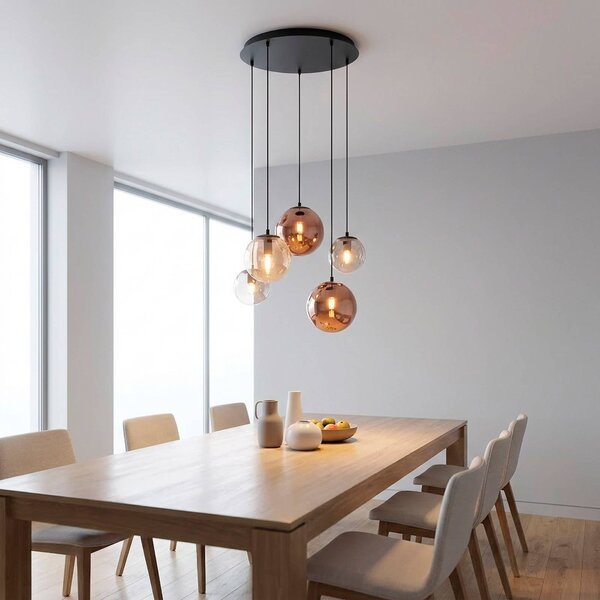 JUST LIGHT. GmbH Lampa wisząca Shiny, możliwość ściemniania, multikolor, salon / jadalnia, szkło