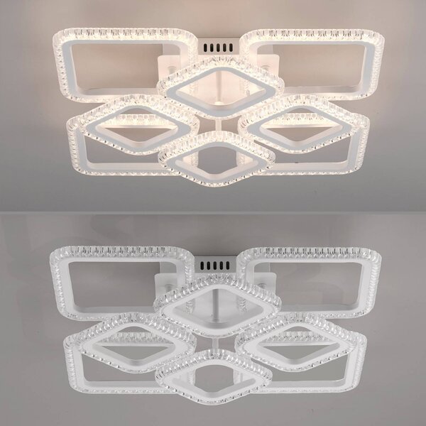 JUST LIGHT. GmbH Lampa sufitowa Crystallo, biały / opal, salon / jadalnia, metal, nowoczesny