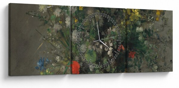 Obraz - Auguste Renoir, Flowers in a Vase, reprodukcje (z zegarem) (90x30 cm)