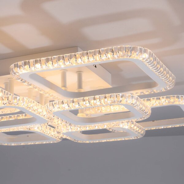 JUST LIGHT. GmbH Lampa sufitowa Crystallo, biały / opal, salon / jadalnia, metal, nowoczesny