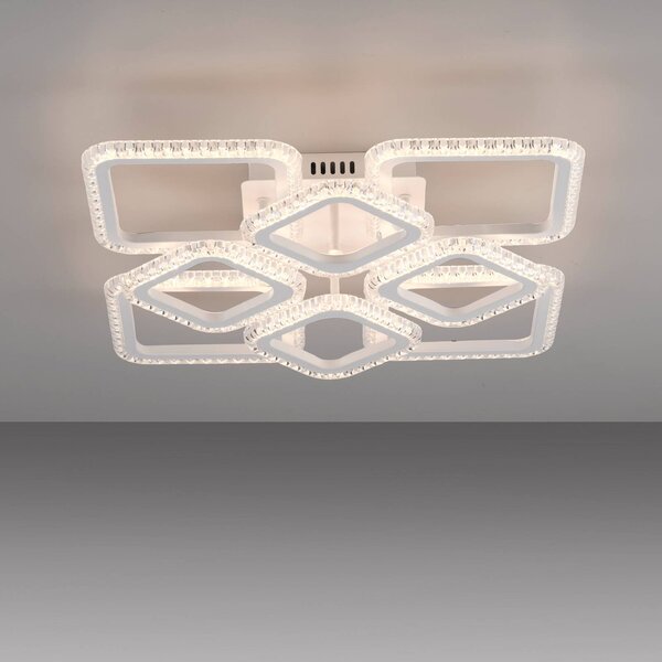 JUST LIGHT. GmbH Lampa sufitowa Crystallo, biały / opal, salon / jadalnia, metal, nowoczesny