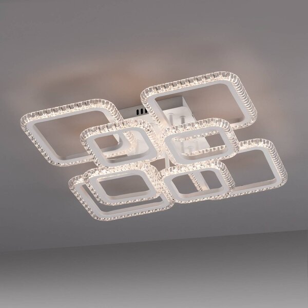JUST LIGHT. GmbH Lampa sufitowa Crystallo, biały / opal, salon / jadalnia, metal, nowoczesny