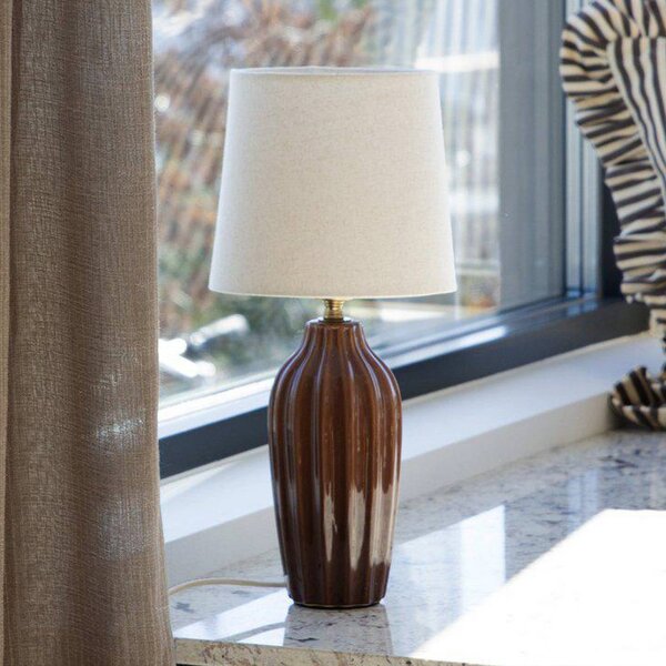 PR Home Lampa stołowa Lyon, brązowy / rdzawy, przedpokój, ceramika, skandynawski