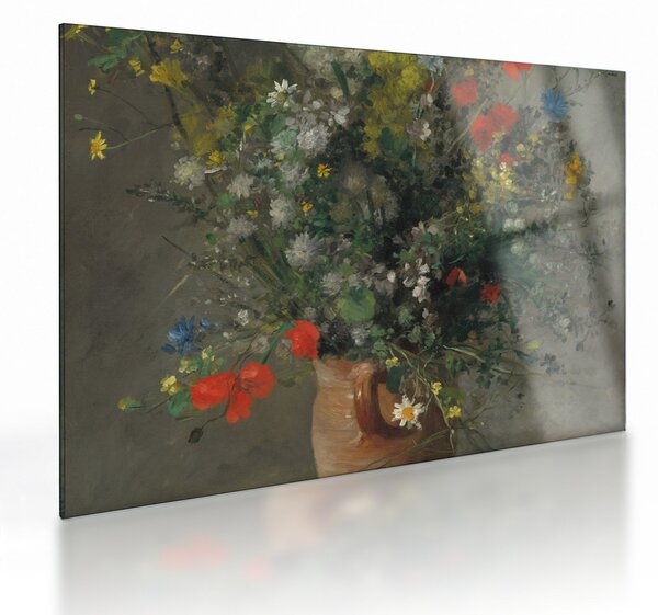 Obraz na szkle - Auguste Renoir, Flowers in a Vase, reprodukcje (70x50 cm)
