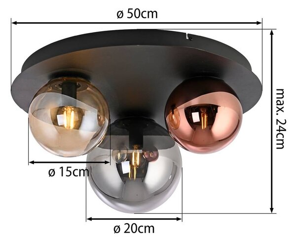 JUST LIGHT. GmbH Lampa sufitowa Shiny, możliwość ściemniania, multikolor, salon / jadalnia, szkło
