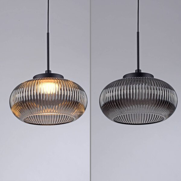 JUST LIGHT. GmbH Lampa wisząca Noctis, możliwość ściemniania, aluminiowy / szary / cynkowy, salon / jadalnia, szkło, nowoczesny