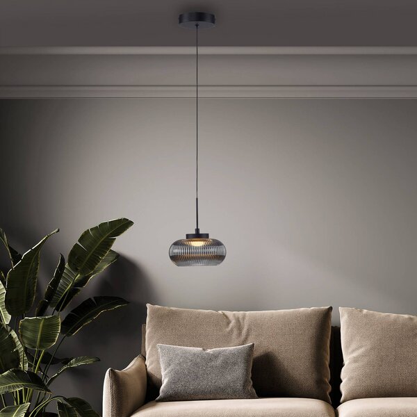 JUST LIGHT. GmbH Lampa wisząca Noctis, możliwość ściemniania, aluminiowy / szary / cynkowy, salon / jadalnia, szkło, nowoczesny