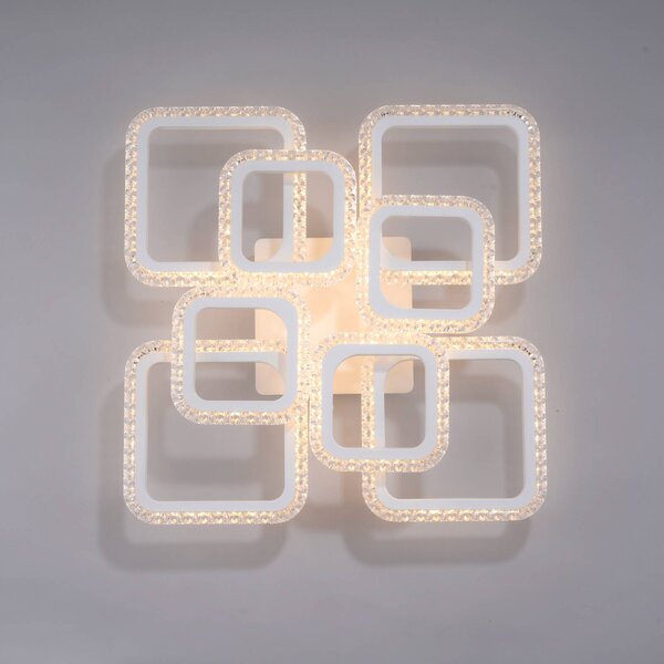 JUST LIGHT. GmbH Lampa sufitowa Crystallo, biały / opal, salon / jadalnia, metal, nowoczesny
