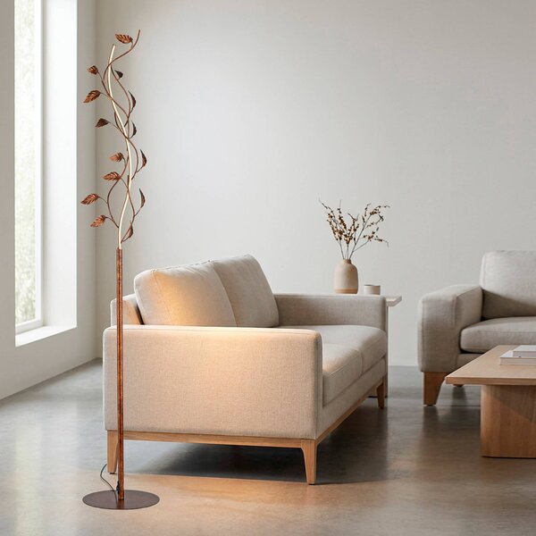 JUST LIGHT. GmbH Lampa stojąca Aurelia, możliwość ściemniania, brązowy / rdzawy, salon / jadalnia, metal, florentyński