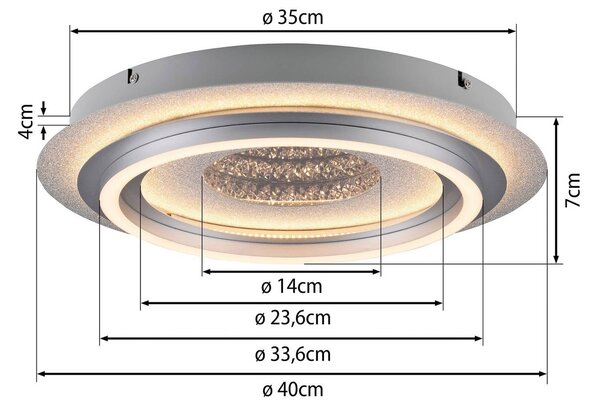 JUST LIGHT. GmbH Lampa sufitowa Cichio, aluminiowy / szary / cynkowy, salon / jadalnia, metal, nowoczesny
