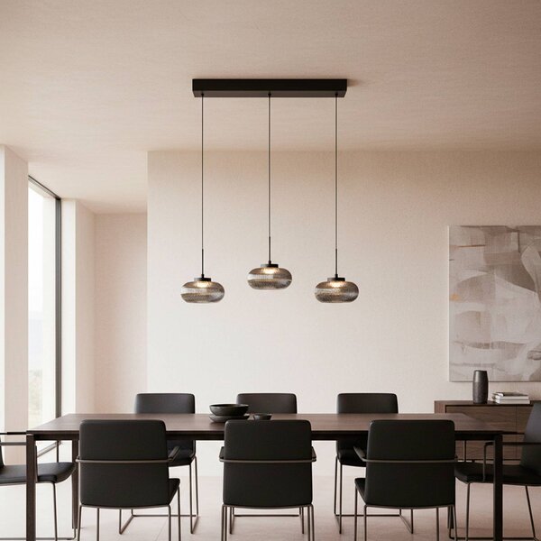 JUST LIGHT. GmbH Lampa wisząca Noctis, możliwość ściemniania, aluminiowy / szary / cynkowy, salon / jadalnia, szkło, nowoczesny