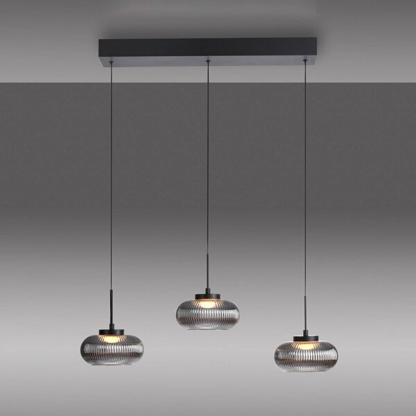 JUST LIGHT. GmbH Lampa wisząca Noctis, możliwość ściemniania, aluminiowy / szary / cynkowy, salon / jadalnia, szkło, nowoczesny